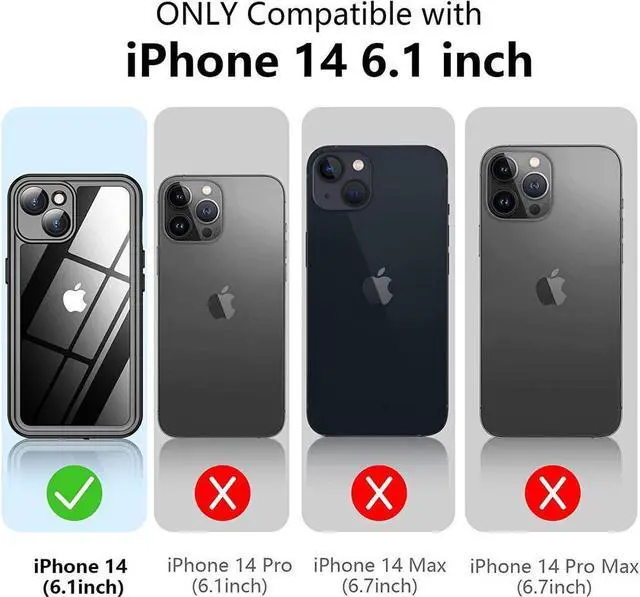 Alt view image 2 of 7 - BONAEVER For iPhone 14 Case Waterproof with Built in Screen Protector Shockproof Cover Protective Phone Case for iPhone 14 5G 6.1 inch