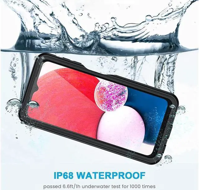 Alt view image 3 of 7 - BONAEVER For Samsung Galaxy A13 LTE 4G Case (NOT for 5G) IP68 Waterproof Case with Built-in Screen Protector Shockproof Protective Cover for Galaxy A13 4G 6.6 inch