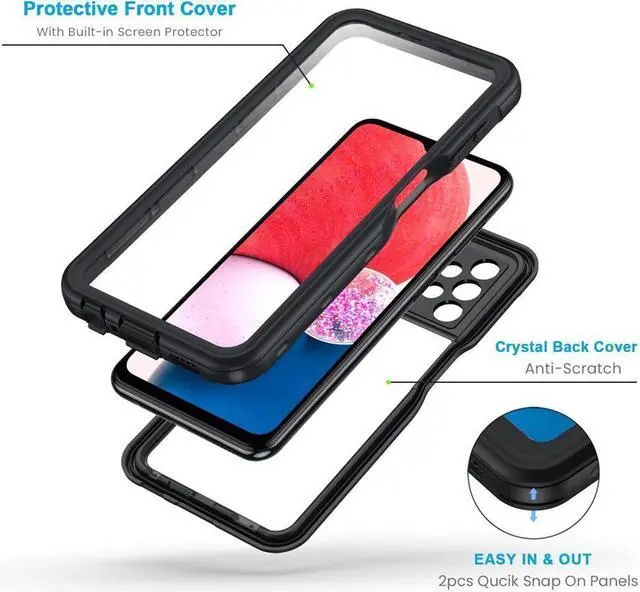 Alt view image 4 of 7 - BONAEVER For Samsung Galaxy A13 LTE 4G Case (NOT for 5G) IP68 Waterproof Case with Built-in Screen Protector Shockproof Protective Cover for Galaxy A13 4G 6.6 inch