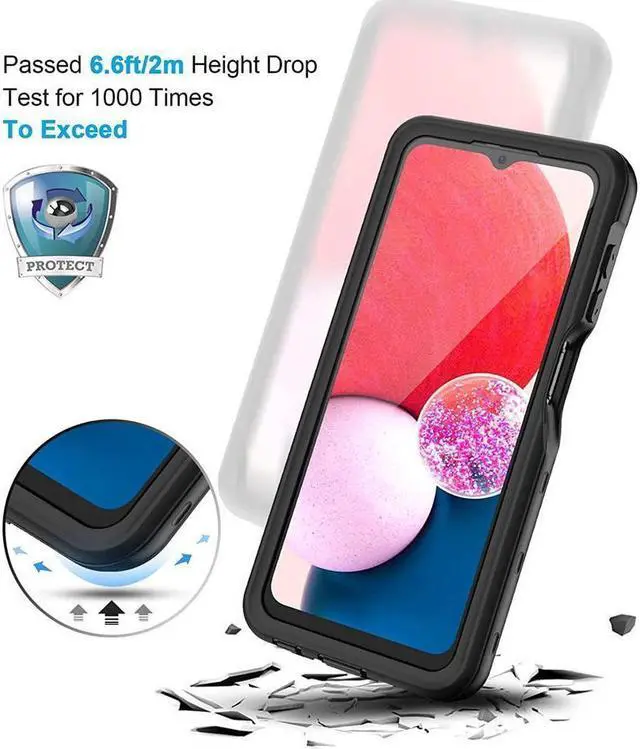 Alt view image 5 of 7 - BONAEVER For Samsung Galaxy A13 LTE 4G Case (NOT for 5G) IP68 Waterproof Case with Built-in Screen Protector Shockproof Protective Cover for Galaxy A13 4G 6.6 inch