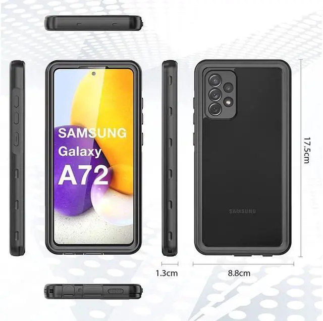 Alt view image 7 of 7 - BONAEVER For Samsung Galaxy A72 4G Waterproof Case Underwater Case Built-in Screen Protector Shockproof Protective Cover for Galaxy A72 4G (Not Fit for 5G)