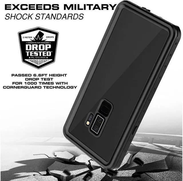 Alt view image 4 of 7 - BONAEVER For Samsung Galaxy S9 Plus Waterproof Case IP68 Underwater Shockproof Full-Body Protective Cover with Built-in Screen Protector for Galaxy S9 Plus 6.2 inches