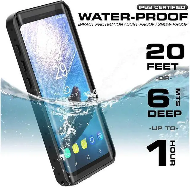 Alt view image 2 of 7 - BONAEVER For Samsung Galaxy S9 Plus Waterproof Case IP68 Underwater Shockproof Full-Body Protective Cover with Built-in Screen Protector for Galaxy S9 Plus 6.2 inches