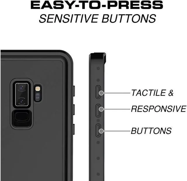 Alt view image 6 of 7 - BONAEVER For Samsung Galaxy S9 Plus Waterproof Case IP68 Underwater Shockproof Full-Body Protective Cover with Built-in Screen Protector for Galaxy S9 Plus 6.2 inches