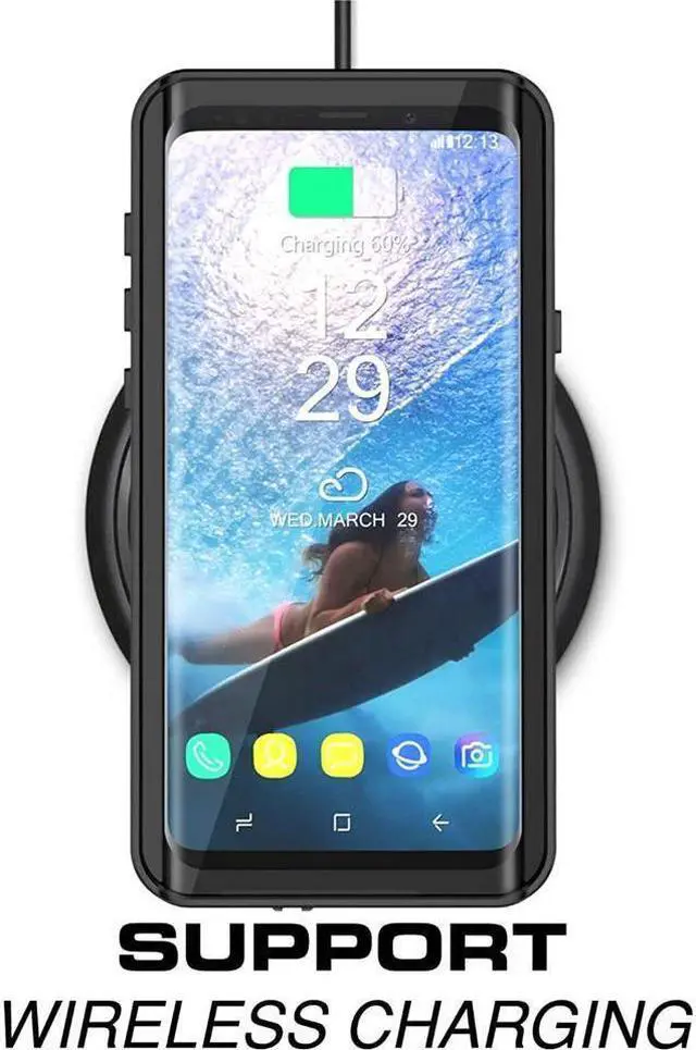 Alt view image 7 of 7 - BONAEVER For Samsung Galaxy S9 Plus Waterproof Case IP68 Underwater Shockproof Full-Body Protective Cover with Built-in Screen Protector for Galaxy S9 Plus 6.2 inches