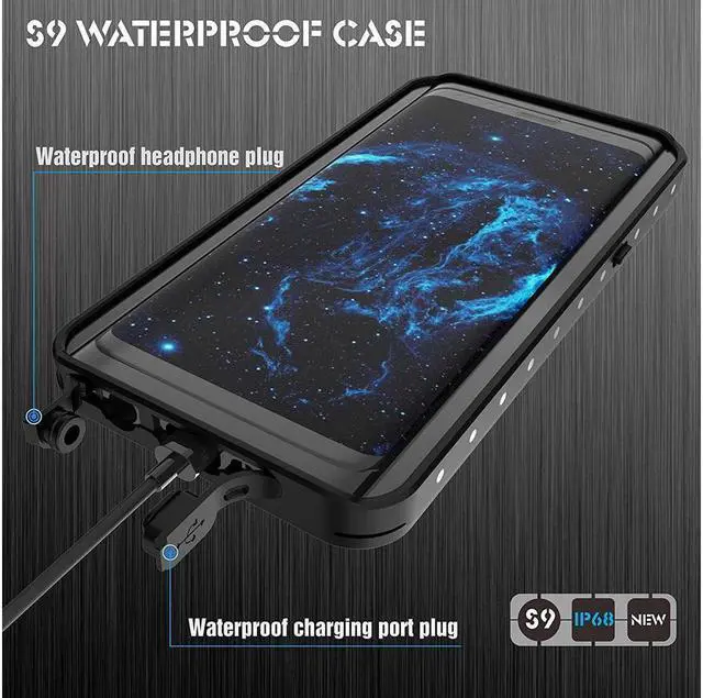 Alt view image 3 of 7 - BONAEVER For Galaxy S9 Waterproof Case Waterproof Shockproof Dustdproof Dirtproof Case Built in Screen Protector with Touch ID for Samsung Galaxy S9 5.8 inch