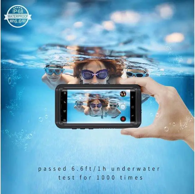 Alt view image 3 of 7 - BONAEVER For Samsung Galaxy S9 Case IP68 Waterproof Du Standproof Shockproof Case with Built-in Screen Protector Underwater Protective Clear Cover for Galaxy S9 5.8 inch