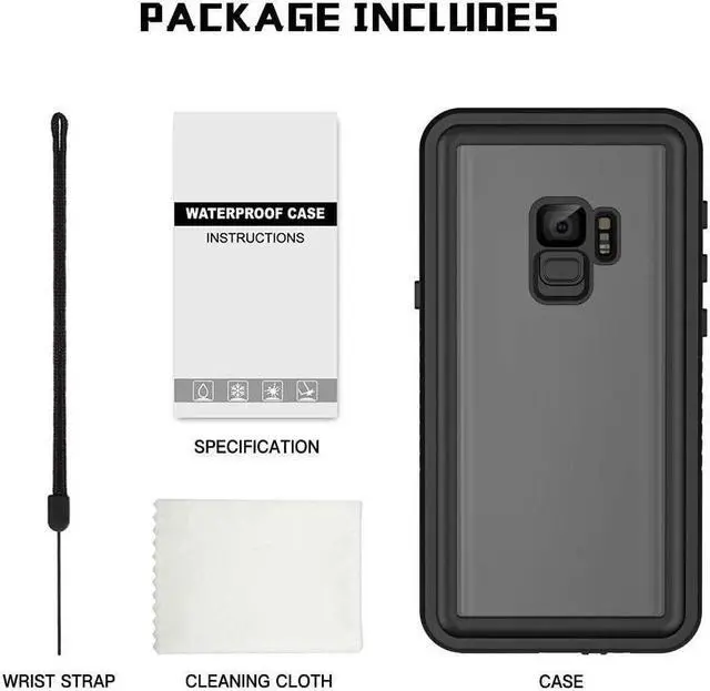Alt view image 7 of 7 - BONAEVER For Samsung Galaxy S9 Case IP68 Waterproof Du Standproof Shockproof Case with Built-in Screen Protector Underwater Protective Clear Cover for Galaxy S9 5.8 inch