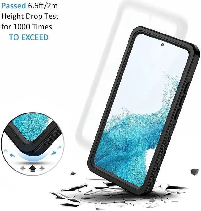 Alt view image 4 of 7 - BONAEVER For Samsung Galaxy S22 Case IP68 Waterproof Du Standproof Shockproof Case with Built-in Screen Protector Protective Cover for Galaxy S22 5G 6.1 Inch