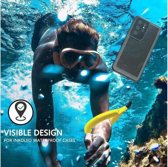 Alt view image 7 of 7 - BONAEVER For Samsung Galaxy S21 Ultra Waterproof Case Built-in Screen Protector with Floating Strap IP68 Waterproof Shockproof Cover for Galaxy S21 Ultra 6.8 inch
