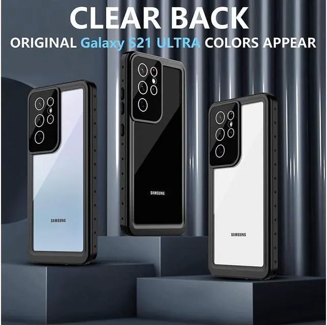 Alt view image 4 of 7 - BONAEVER For Samsung Galaxy S21 Ultra Waterproof Case with Built-in Screen Protector Shockproof Underwater Case for Samsung S21 Ultra 5G 6.8 inch