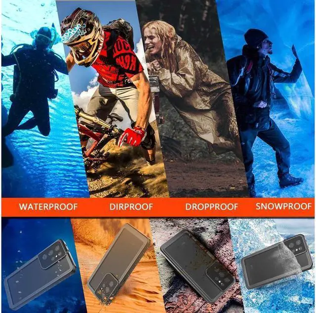 Alt view image 6 of 7 - BONAEVER For Samsung Galaxy S21 Ultra Waterproof Case with Built-in Screen Protector Shockproof Underwater Case for Samsung S21 Ultra 5G 6.8 inch