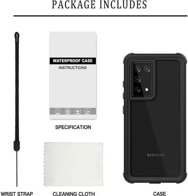 Alt view image 7 of 7 - BONAEVER For Samsung Galaxy S21 Ultra Phone Case Waterproof with Screen Protector Protection Shockproof Drop Proof Rugged Cover for Galaxy S21 Ultra 6.8 inch