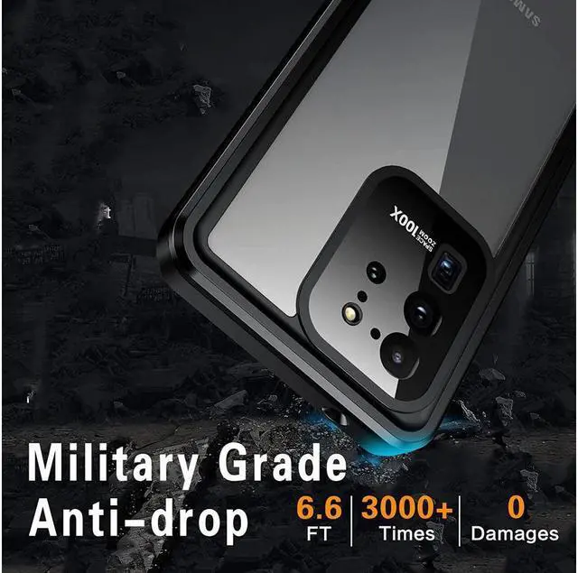 Alt view image 4 of 7 - BONAEVER For Samsung Galaxy S20 Ultra Case Waterproof Built-in Screen Protector Full-Body Rugged Cover Shockproof Dustdproof Case for Galaxy S20 Ultra 6.9 inches