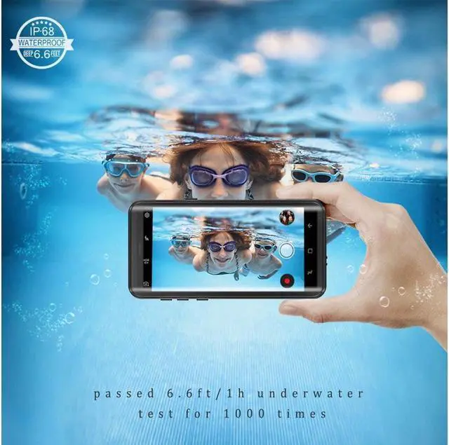 Alt view image 3 of 7 - BONAEVER For Samsung Galaxy Note 9 Phone Case IP68 Waterproof Shockproof Case with Built-in Screen Protector Protective Clear Cover for Galaxy Note 9 6.4 inch