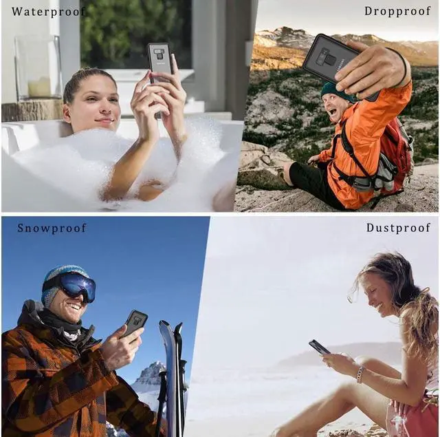 Alt view image 5 of 7 - BONAEVER For Samsung Galaxy Note 9 Phone Case IP68 Waterproof Shockproof Case with Built-in Screen Protector Protective Clear Cover for Galaxy Note 9 6.4 inch