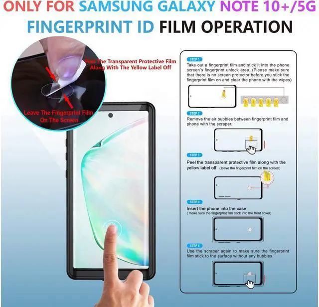 Alt view image 4 of 7 - BONAEVER For Galaxy Note 10 Waterproof Case Du Standproof Shockproof Case with Built-in Screen Protector Protective Cover for Samsung Galaxy Note 10 6.3 inch
