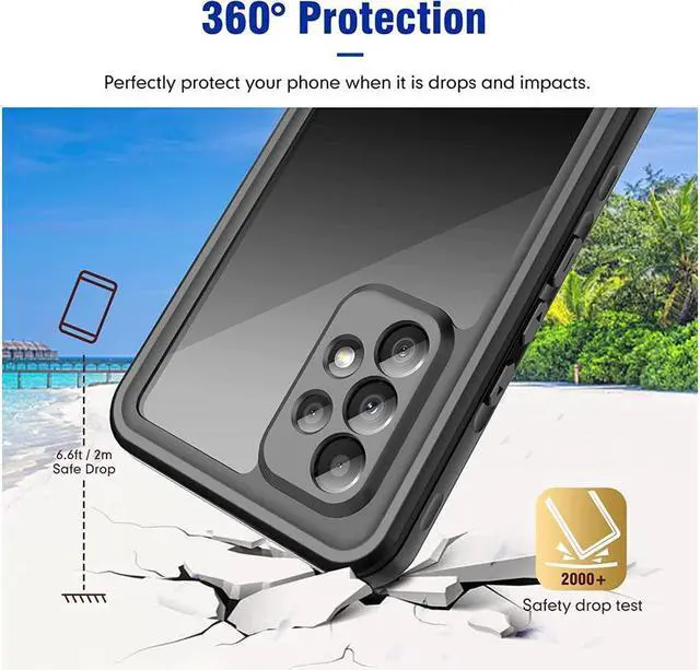 Alt view image 3 of 7 - BONAEVER For Samsung Galaxy A53 5G Case Waterproof Built-in Screen Protector 360° Shockproof Clear Cover for Galaxy A53 5G 2022 6.5 inch
