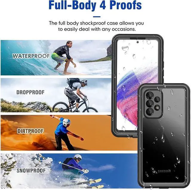 Alt view image 5 of 7 - BONAEVER For Samsung Galaxy A53 5G Case Waterproof Built-in Screen Protector 360° Shockproof Clear Cover for Galaxy A53 5G 2022 6.5 inch