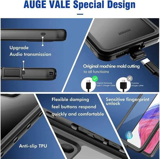 Alt view image 6 of 7 - BONAEVER For Samsung Galaxy A53 5G Case Waterproof Built-in Screen Protector 360° Shockproof Clear Cover for Galaxy A53 5G 2022 6.5 inch