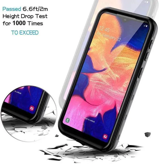 Alt view image 4 of 7 - BONAEVER For Samsung Galaxy A10E Case IP68 Waterproof Du Standproof Shockproof Case with Built-in Screen Protector Underwater Protective Cover for Galaxy A10e