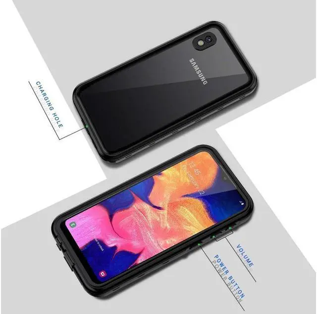 Alt view image 5 of 7 - BONAEVER For Samsung Galaxy A10E Case IP68 Waterproof Du Standproof Shockproof Case with Built-in Screen Protector Underwater Protective Cover for Galaxy A10e