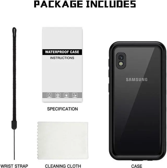 Alt view image 7 of 7 - BONAEVER For Samsung Galaxy A10E Case IP68 Waterproof Du Standproof Shockproof Case with Built-in Screen Protector Underwater Protective Cover for Galaxy A10e