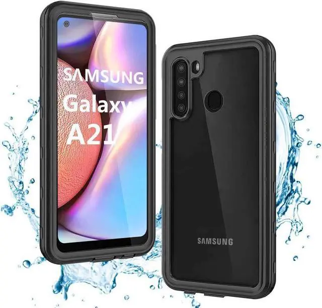 Main image of BONAEVER For Samsung Galaxy A21 Waterproof Case Protection Shockproof Dustdproof Snowproof with Built in Screen Protector IP68 Underwater Clear Back Cover