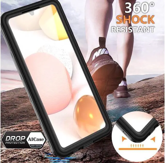 Alt view image 4 of 7 - BONAEVER For Samsung Galaxy A42 5G Waterproof Case with Built-in Screen Protector Underwater Du Standproof Shockproof Protective Cover for Galaxy A42 5G 6.6 inch