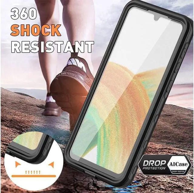 Alt view image 4 of 6 - BONAEVER For Samsung Galaxy A33 5G Case Waterproof Built-in Screen Protector Shockproof Clear Rugged Cover for Galaxy A33 5G 2022 6.4 inch