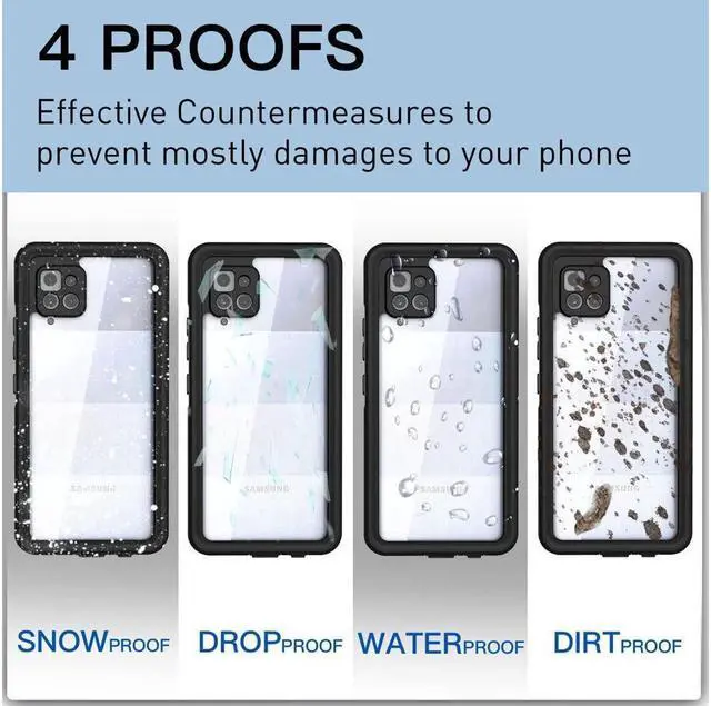 Alt view image 6 of 7 - BONAEVER For Samsung Galaxy A42 5G Waterproof Case with Built-in Screen Protector Underwater Du Standproof Shockproof Protective Cover for Galaxy A42 5G 6.6 inch
