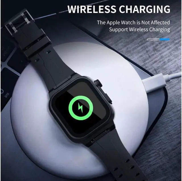 Alt view image 5 of 7 - BONAEVER Compatible with Apple Watch Series 8 / Series 7 45mm Waterproof Case Case with Screen Protector B iWatch S8 S7 45mm Bumper Case Cover