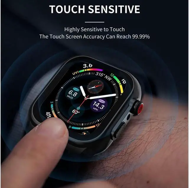 Alt view image 2 of 7 - BONAEVER Compatible with Apple Watch Series 8 / Series 7 41mm Waterproof Case Protective Cover with Screen Protector B For iWatch S8 S7 41mm