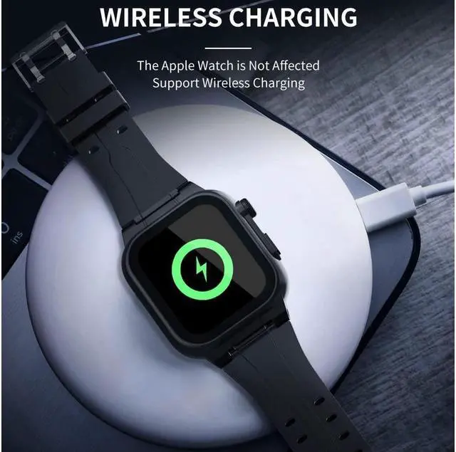 Alt view image 5 of 7 - BONAEVER Compatible with Apple Watch Series 8 / Series 7 41mm Waterproof Case Protective Cover with Screen Protector B For iWatch S8 S7 41mm