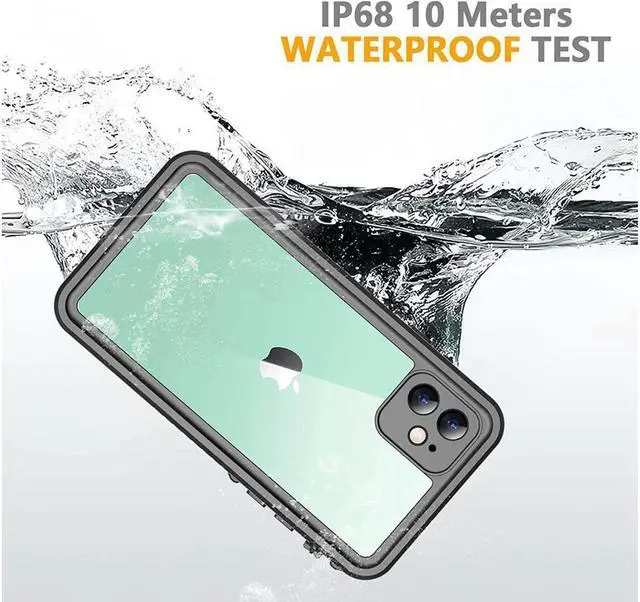 Alt view image 2 of 6 - BONAEVER For iPhone 11 Waterproof Case with Built-in Screen Protector Rugged Shockproof Cover IP68 Waterproof Phone Case for iPhone 11 6.1 inch