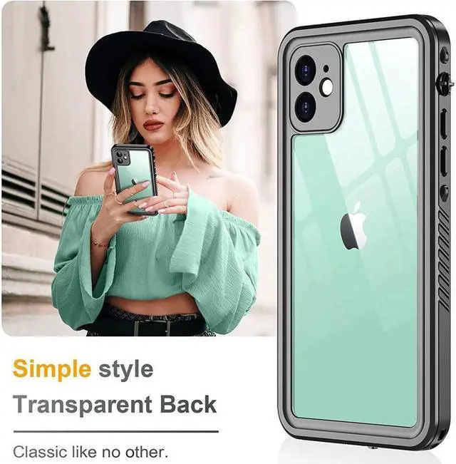 Alt view image 5 of 6 - BONAEVER For iPhone 11 Waterproof Case with Built-in Screen Protector Rugged Shockproof Cover IP68 Waterproof Phone Case for iPhone 11 6.1 inch