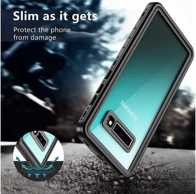 Alt view image 3 of 7 - BONAEVER For Samsung Galaxy S10 5G Case S10 Waterproof Case with Screen Protector Protective Shockproof Cover IP68 Waterproof Clear Case for Galaxy S10 5G 6.7 inch