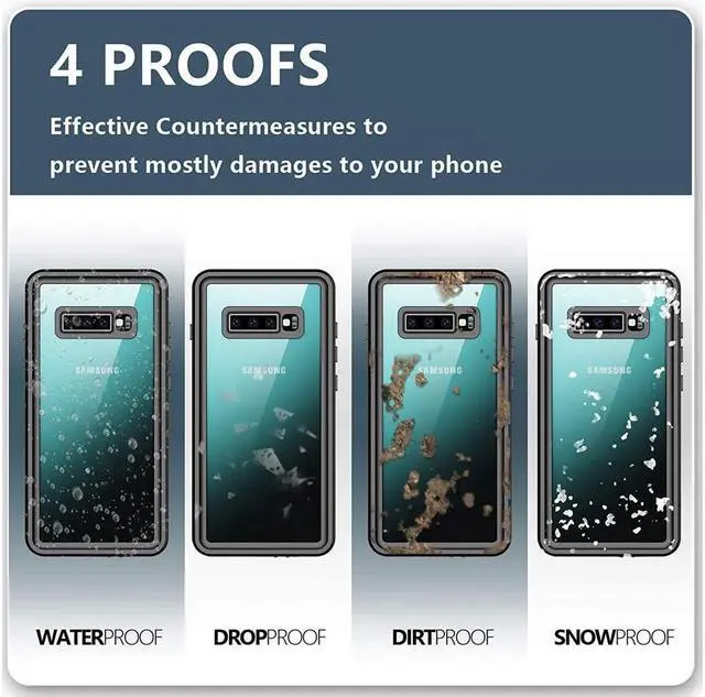 Alt view image 6 of 7 - BONAEVER For Samsung Galaxy S10 5G Case S10 Waterproof Case with Screen Protector Protective Shockproof Cover IP68 Waterproof Clear Case for Galaxy S10 5G 6.7 inch