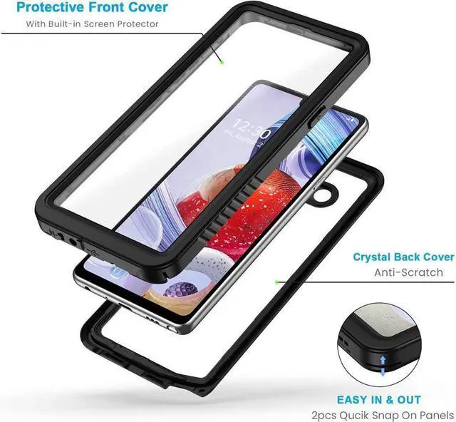 Alt view image 2 of 7 - BONAEVER For LG Standylo 6 Case IP68 Waterproof Du Standproof Shockproof Case with Built-in Screen Protector Underwater Protective Clear Cover for LG Standylo 6