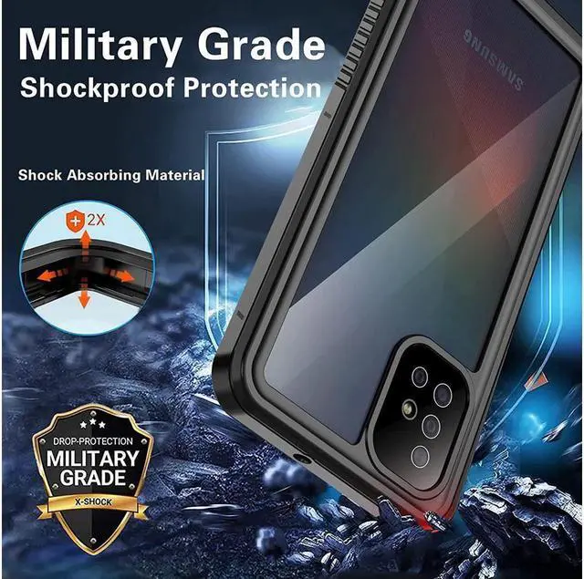 Alt view image 4 of 7 - BONAEVER For Samsung Galaxy A51 4G 6.5 incn Case Waterproof Built-in Screen Protector Protective Du Standproof Dropproof Shockproof Clear Back Cover (Not Fit 5G Version)