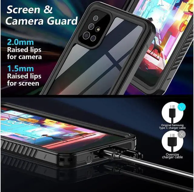 Alt view image 5 of 7 - BONAEVER For Samsung Galaxy A51 4G 6.5 incn Case Waterproof Built-in Screen Protector Protective Du Standproof Dropproof Shockproof Clear Back Cover (Not Fit 5G Version)