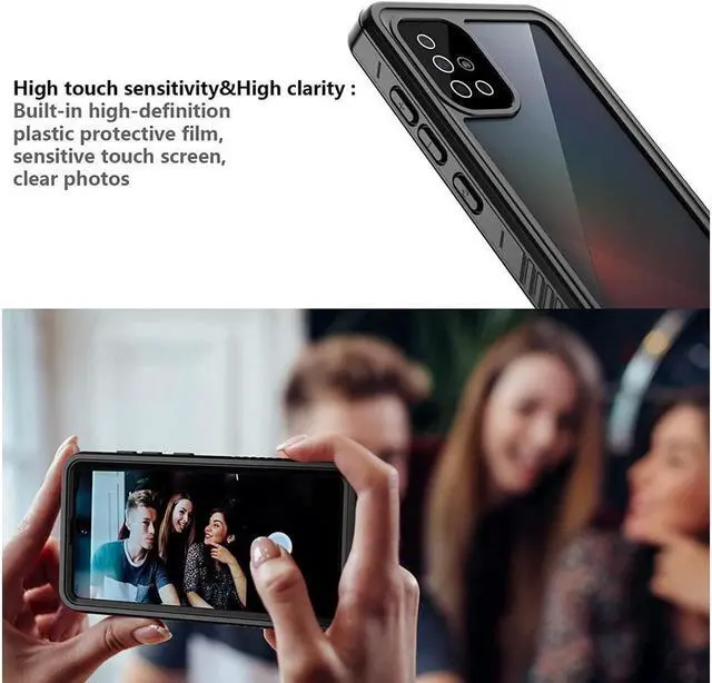 Alt view image 7 of 7 - BONAEVER For Samsung Galaxy A51 4G 6.5 incn Case Waterproof Built-in Screen Protector Protective Du Standproof Dropproof Shockproof Clear Back Cover (Not Fit 5G Version)