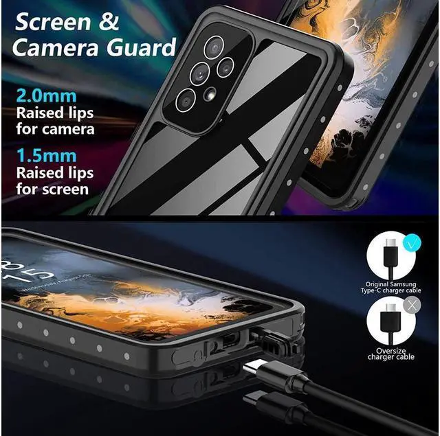 Alt view image 5 of 7 - BONAEVER For Samsung Galaxy A52 Case Waterproof Built-in Screen Protector Protective Shockproof IP68 Waterproof Clear Cover for Galaxy A52 4G/5G 6.5 inch