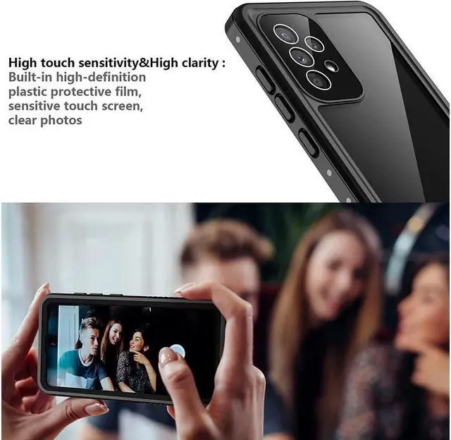 Alt view image 6 of 7 - BONAEVER For Samsung Galaxy A52 Case Waterproof Built-in Screen Protector Protective Shockproof IP68 Waterproof Clear Cover for Galaxy A52 4G/5G 6.5 inch
