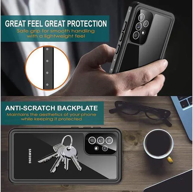 Alt view image 7 of 7 - BONAEVER For Samsung Galaxy A52 Case Waterproof Built-in Screen Protector Protective Shockproof IP68 Waterproof Clear Cover for Galaxy A52 4G/5G 6.5 inch