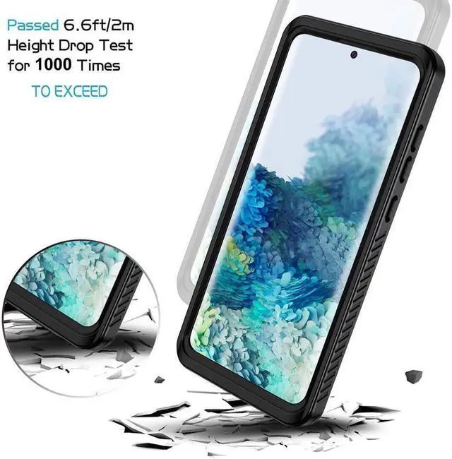Alt view image 3 of 7 - BONAEVER For Samsung Galaxy S20 Case IP68 Waterproof Du Standproof Shockproof Case with Built-in Screen Protector Protective Cover for Galaxy S20 5G 6.2 inch