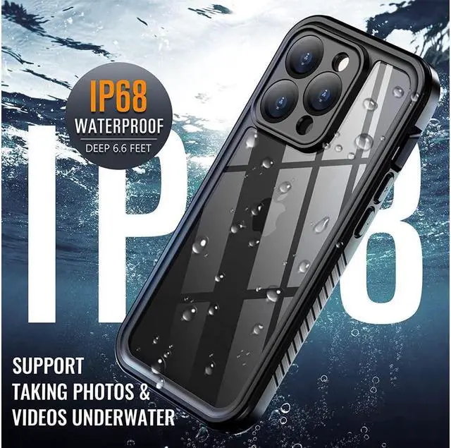 Alt view image 2 of 7 - BONAEVER For iPhone 14 Pro Max Case IP68 Waterproof Du Standproof Shockproof Case with Screen Protector Protective Front Back Cover for iPhone 14 Pro Max 6.7 inch