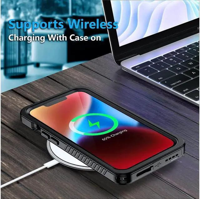 Alt view image 5 of 7 - BONAEVER for iPhone 14 Case Waterproof with Built in Sensitive Screen Protector Shockproof Protective Phone Case for iPhone 14 5G 6.1 inch 2022