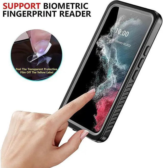 Alt view image 6 of 7 - BONAEVER For Samsung Galaxy S22 Case Waterproof Shockproof Bumper Case with Built-in Screen Protector Du Standproof Phone Cover for Galaxy S22 5G 6.1 inch 2022