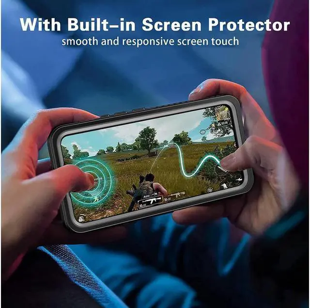 Alt view image 7 of 7 - BONAEVER For Samsung Galaxy S22 Case Waterproof Shockproof Bumper Case with Built-in Screen Protector Du Standproof Phone Cover for Galaxy S22 5G 6.1 inch 2022